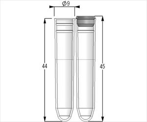 9-1087-51 ノンコードプッシュキャップチューブ 1.40mL バルク U底タイプ MP32022Micronic　Eur