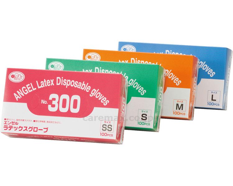 ラテックスグローブ（粉付）エンボスタイプ/No.300100枚M(cm-202923)【販売単位:20】