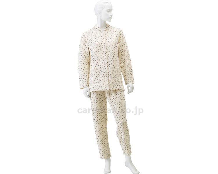 (U0196)楽らくキルトパジャマ秋冬用婦人用/No.904Mベージュ小花柄(cm-221835)【販売単位:1】