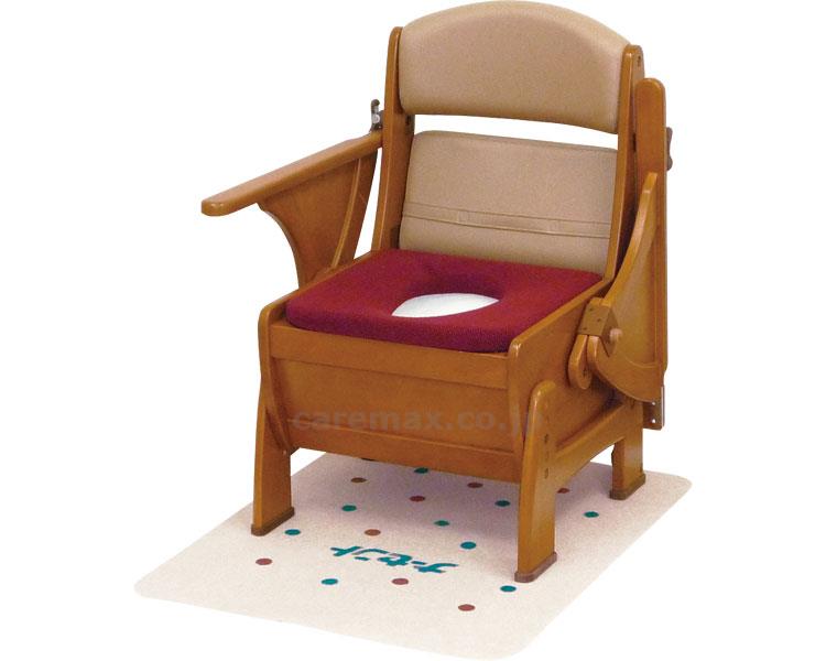 【※廃盤予定】ナーセント ポータブルトイレ 木製ピボット型 / ソフト便座 キャスター付(cm-278418)[台]