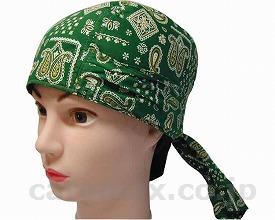【※取り寄せ・送料別途】ペイズリー柄ターバン/9010緑(cm-281513)【販売単位:12】