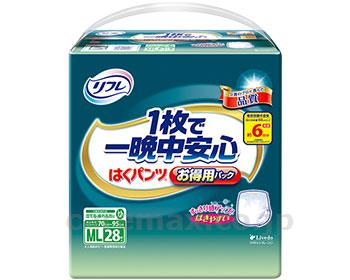 リフレ　はくパンツ1枚で一晩中安心　お得用パック / 17605　ML　28枚(cm-296066)[ケース(3袋入)]