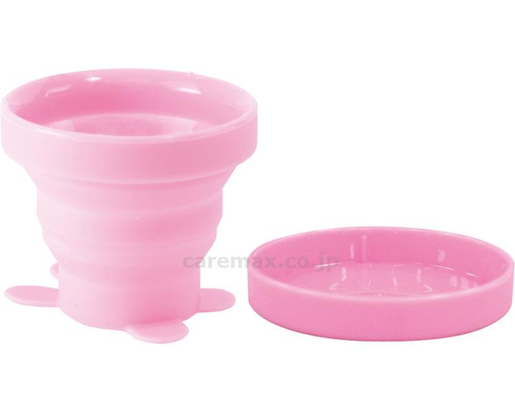【※定価販売厳守・価格統制】たためる動物コップ ウサギ / W-488P ピンク(cm-297054)[個]