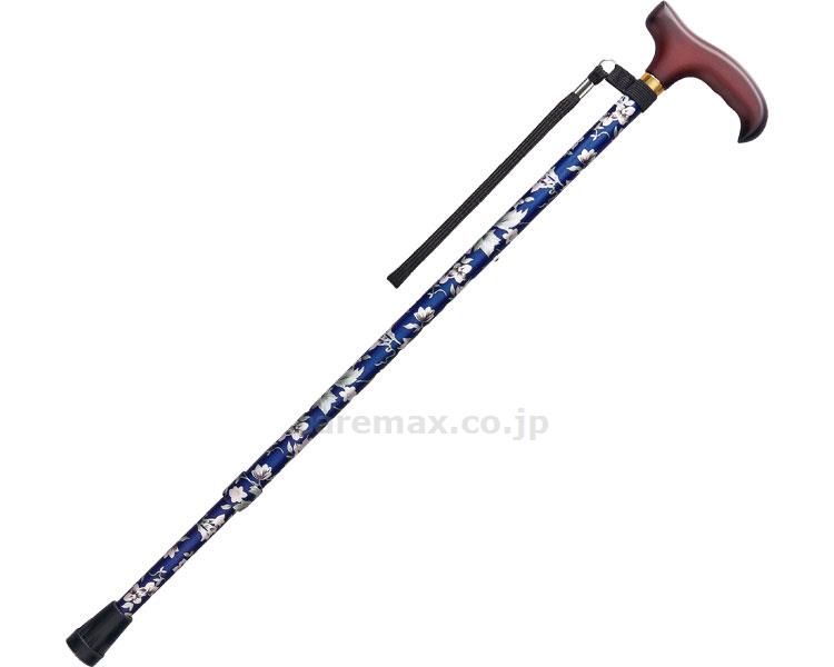 (W1533)ステッキベーシック伸縮S/WB3718花柄青(cm-310473)【販売単位:1】