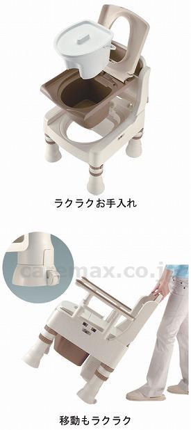 【※法人・施設限定・送料別途】【※大型商品・送料別途】(T0625)ポータブルトイレ きらく ミニでか / 45613 やわらか