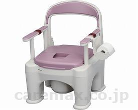 【※法人・施設限定・送料別途】【※大型商品・送料別途】(T0819)ポータブルトイレ〈座楽〉ラフィーネ標準タイプ（プラスチック便