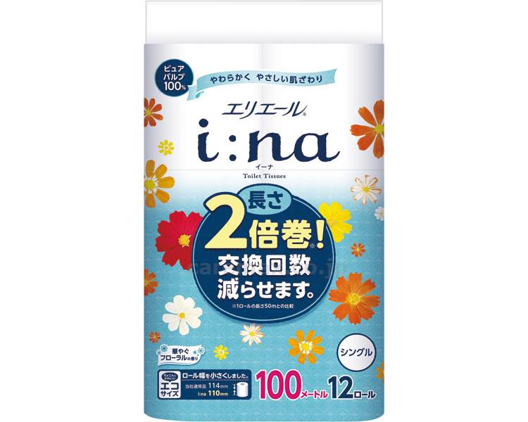 【※法人・施設限定・送料別途】i-na（イーナ）トイレットティシュー シングル / 723933 100m 12R【販売単位:6