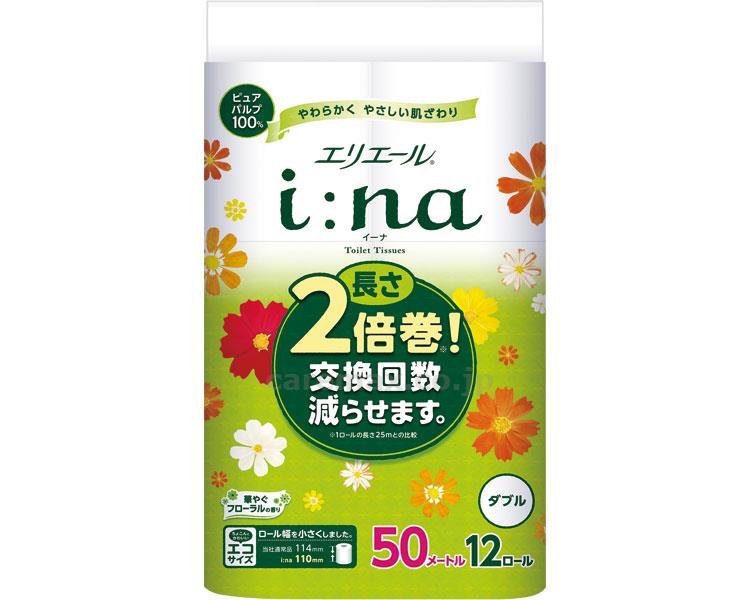【※法人・施設限定・送料別途】i-na（イーナ）トイレットティシュー ダブル / 723934 50m 12R【販売単位:6】(