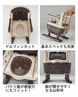 【※法人・施設限定・送料別途】【※大型商品・送料別途】(T0818)安寿 ポータブルトイレ ジャスピタ / 533-903 標準