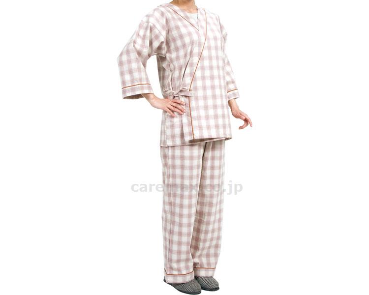 (U0505)寝巻き セパレートタイプ 婦人用 / 0730 タータンピンク L【販売単位:1】(cm-323497)(cm-3