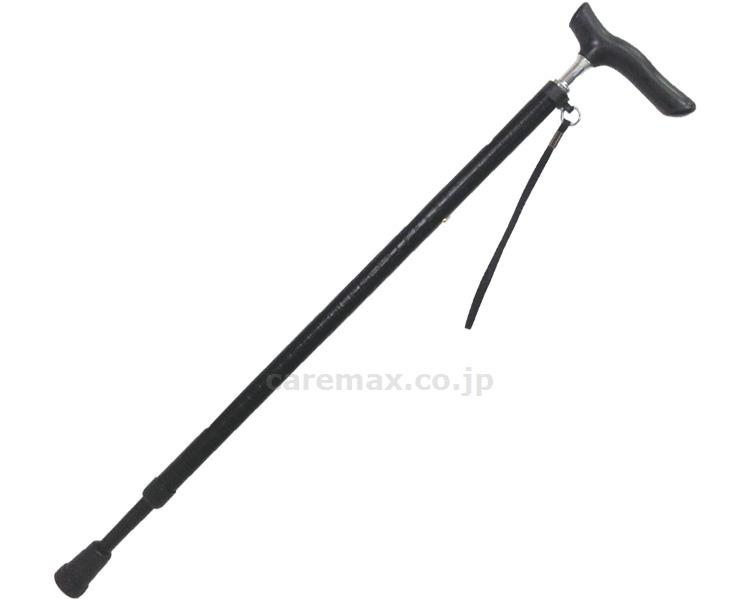 【※法人・施設限定・送料別途】(W1869)伸縮ジョイントレザーステッキ / 69-NL2 ブラック【販売単位:1】(cm-32
