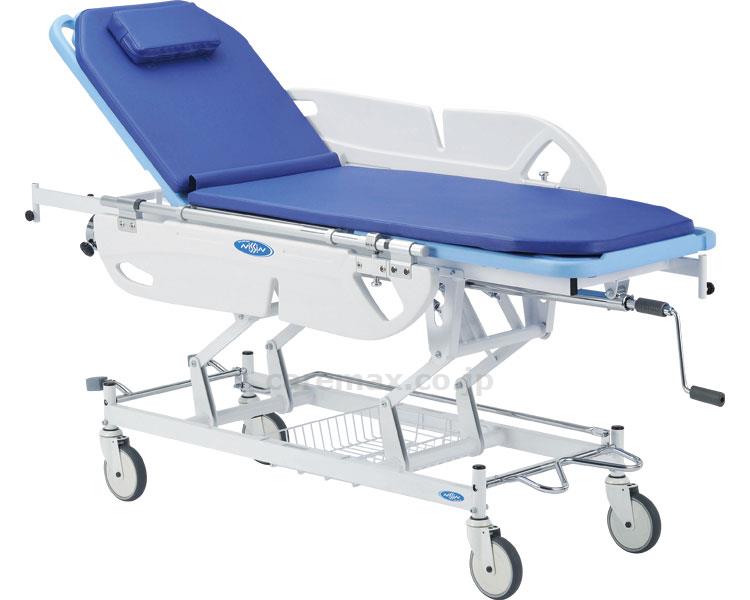 (M0463)昇降式ストレッチャー背上げ付/NBST-210DBトータルロックキャスター付(cm-327000)【販売単位:1】