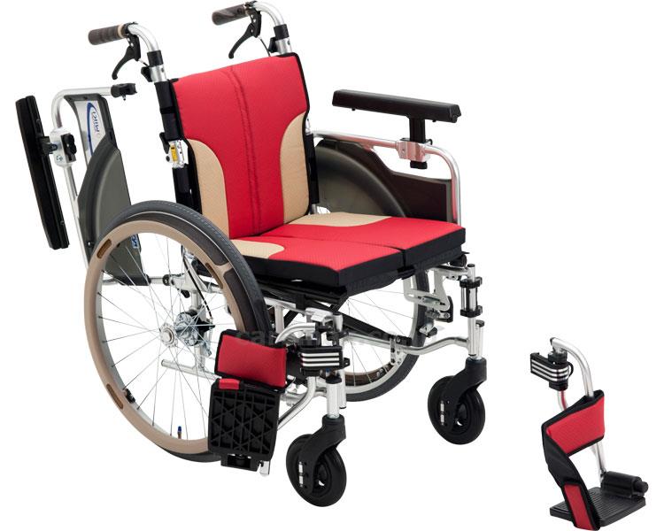 【※法人・施設限定・送料別途】(W1807)アルミ自走車いす スキット SKT-1000 / ブルー【販売単位:1】(cm-33