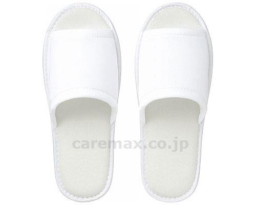 【※廃盤予定】ニット地使いきりスリッパ10足組/ホワイト(cm-332317)【販売単位:1】