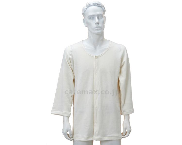 (U0683)厚手紳士のびのびワンタッチ肌着7分袖（ホック付）/BM5FオフホワイトM-L秋冬用(cm-338926)【販売単位