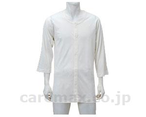 (U0084)ワンタッチ肌着紳士用前開き7分袖ボタン式/No.1VLオフホワイト(cm-338932)【販売単位:1】