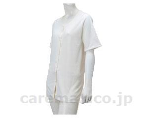 (U0085)ワンタッチ肌着 婦人用 前開き5分袖 ボタン式 / No.51V S オフホワイト【販売単位:1】(cm-3389