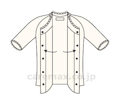 (U0085)ワンタッチ肌着 婦人用 前開き5分袖 ボタン式 / No.51V S オフホワイト【販売単位:1】(cm-3389