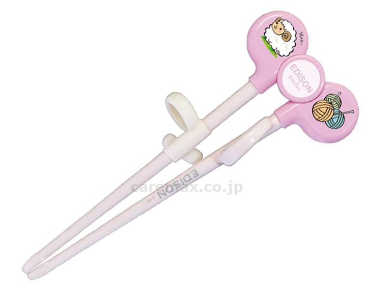 【※定価販売厳守・価格統制】エジソンのお箸Ⅰ 16cm 右手用 / KJC103010 ピンク【販売単位:12】(cm-3403