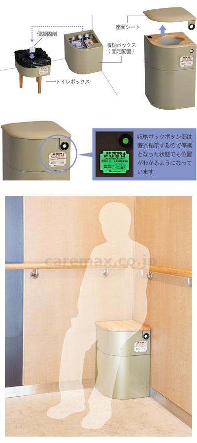 EV椅子（防災対応）・非常用備蓄品Bセット付 レザー座面 / 690-013-1 ライトゴールド【販売単位:1】(cm-3420