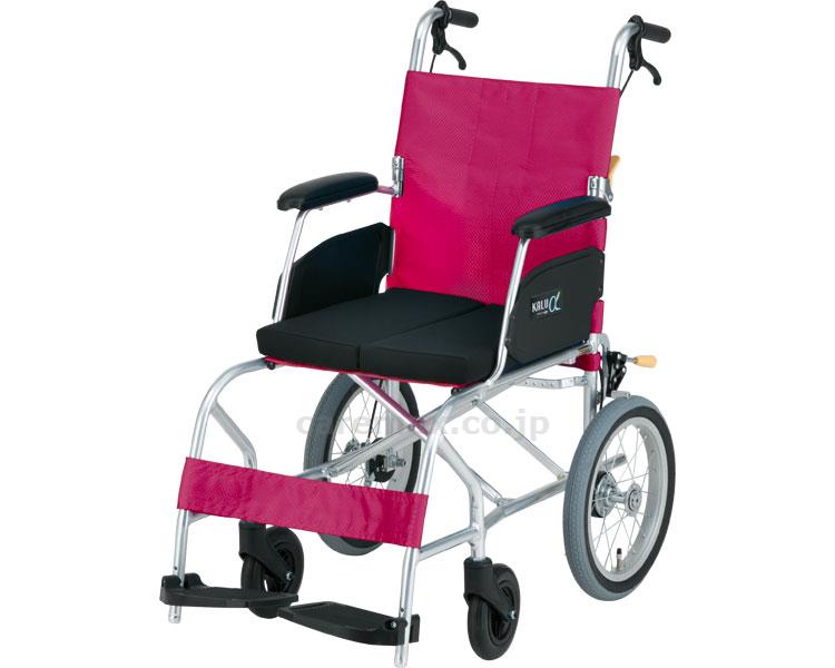 【※廃盤予定】介助用車いす KALU7α NAH-L7α Cパッケージ / 座幅38cm ライトレッド【販売単位:1】(cm-3