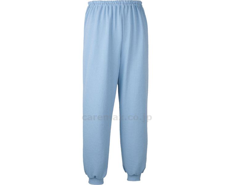 (U0179)スクエアニット裾リブ付きズボン/5113サックスL(cm-350638)【販売単位:1】