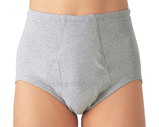 【※取り寄せ・送料別途】愛情らくらく 天引ブリーフ（前あき） / HW6131 L グレーモク(cm-353097)[枚]