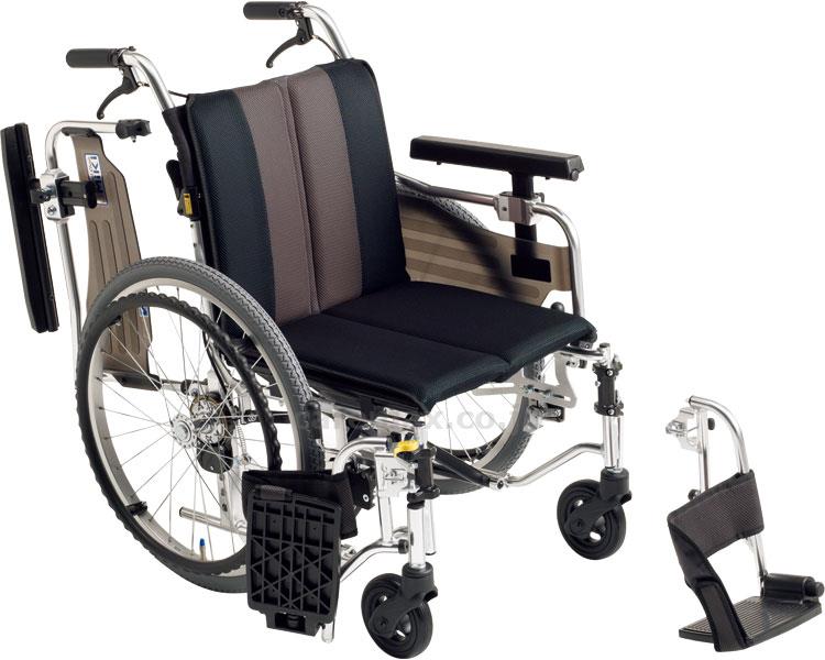 【※法人・施設限定・送料別途】【※受注生産】アルミ自走車いす MYU4-OP OPシート仕様 / 座幅38cm 花霞藍（P-02