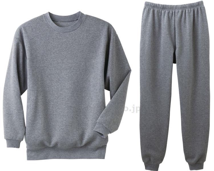裏起毛パジャマ男性用/M-Lグレー(cm-362174)【販売単位:1】