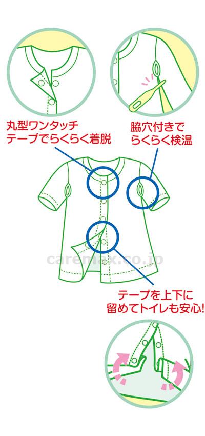 ワンタッチ肌着 八分袖 婦人 / 077-850010-00 L(cm-362233)[枚]