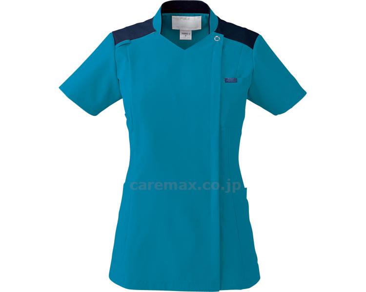 レディスジップスクラブ/7038SCLLターコイズ×ネイビー(cm-369414)【販売単位:1】