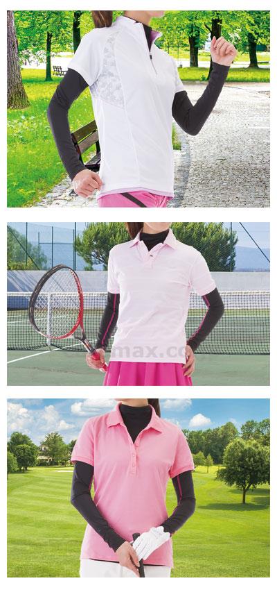 UVガードストレッチロングTシャツ / L ピンクライン(cm-369501)[0]
