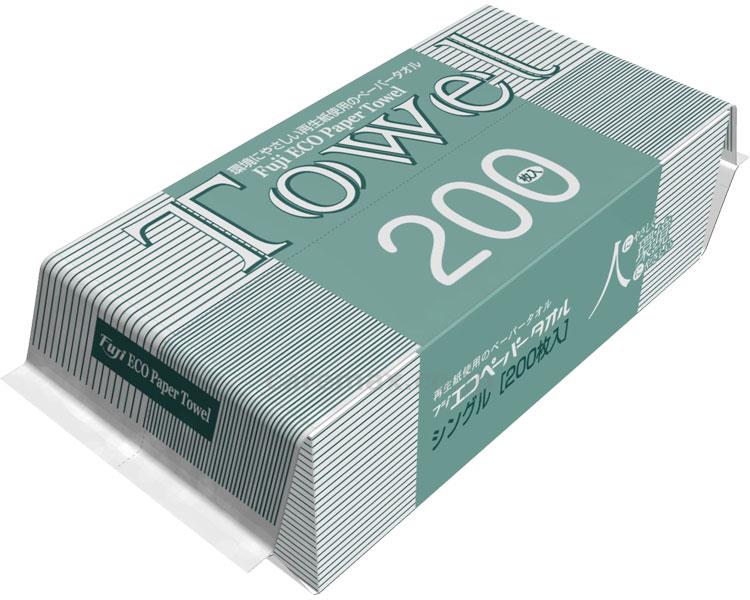 フジエコペーパータオル 中判 / 200枚【販売単位:30】(cm-377593)(cm-377593)[30袋]