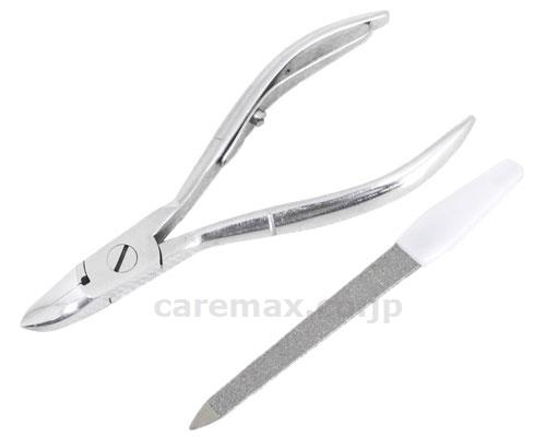 (H0863)ニッパー型爪切り 爪仕上げヤスリ付 / F-21【販売単位:1】(cm-377953)(cm-377953)[1個