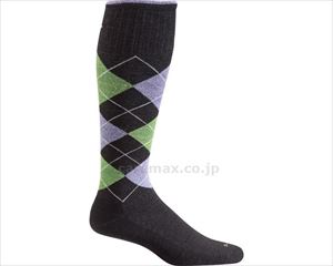 【※WEB販売不可】【※取り寄せ・送料別途】(U0744)着圧ソックス ARGYLE（アーガイル） / SW40W ブラック(c