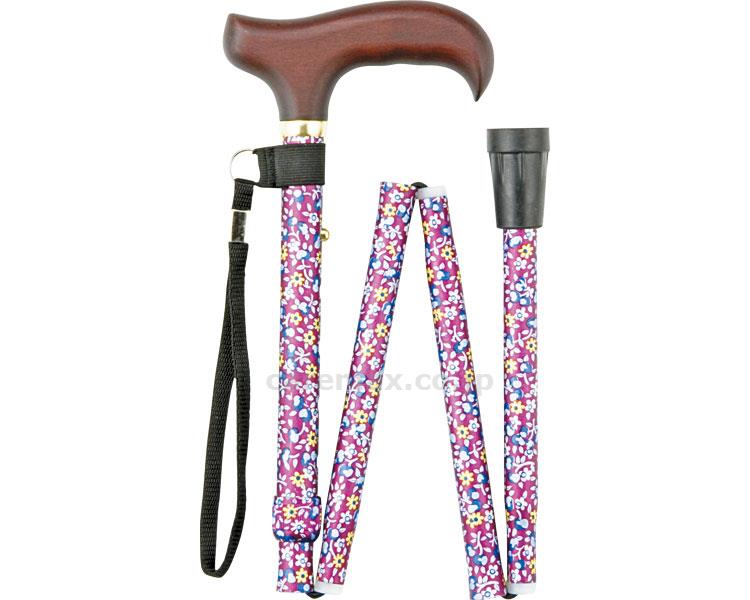 折りたたみステッキFS-60細身/FS-60RE赤小花(cm-379448)【販売単位:1】 折りたたみステッキFS-60細身/FS-60RE赤小花(cm-379448)【販売単位:1】