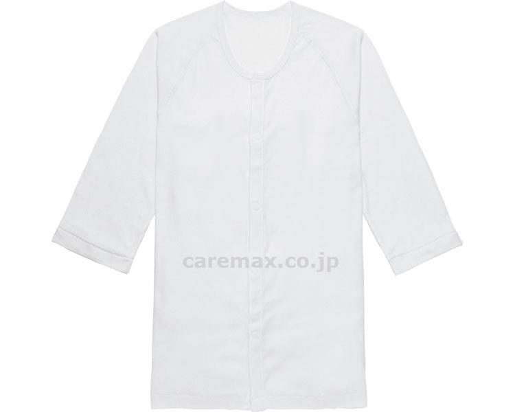 らくらく前開きワンタッチ肌着（マジック式）紳士用 七分袖 / 7505-1 L ホワイト【販売単位:1】(cm-383611)(