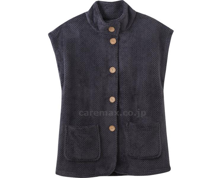 肩まで暖かチュニック丈ホームベスト/036312604LLチャコールグレー(cm-385187)【販売単位:1】
