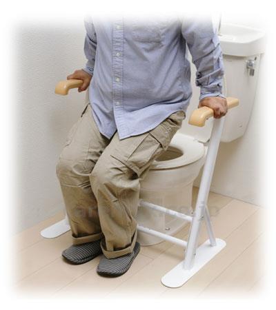【※法人・施設限定・送料別途】トイレ用サポート手すり/TRT-64A(cm-386191)[1台]
