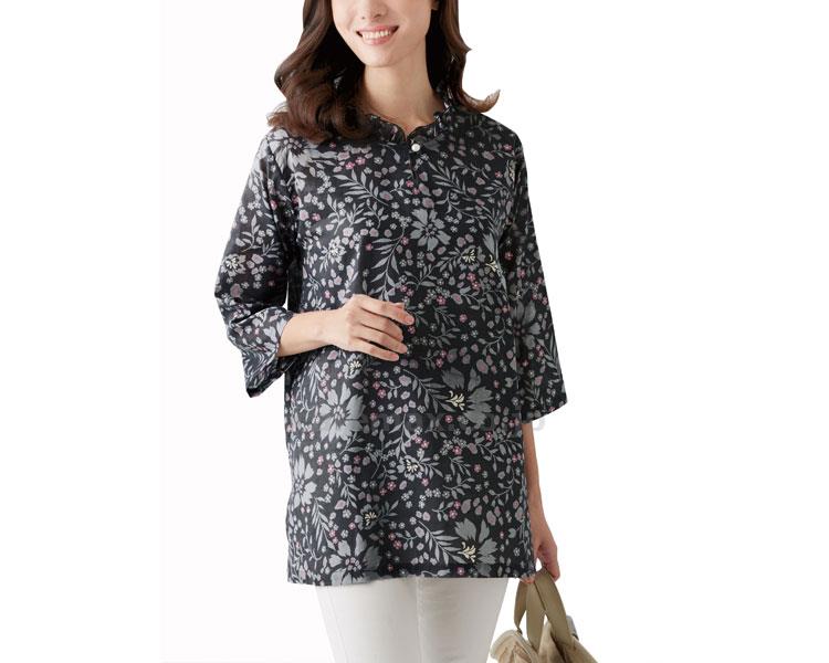 涼やかローンオーバーブラウス/ブラックL(cm-393504)【販売単位:1】