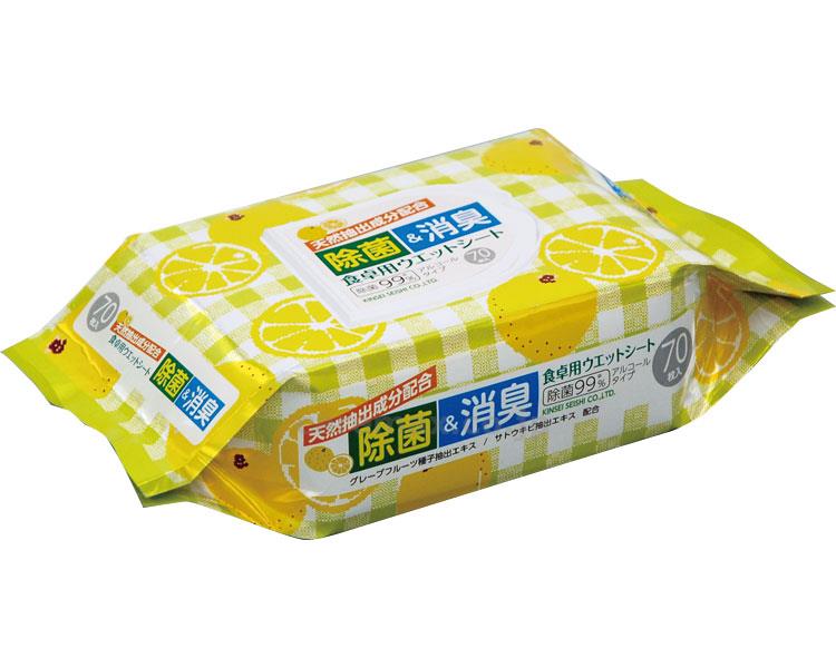 【※取り寄せ・送料別途】除菌＆消臭 食卓用ウェットシート / 70枚入(cm-394014)[袋]