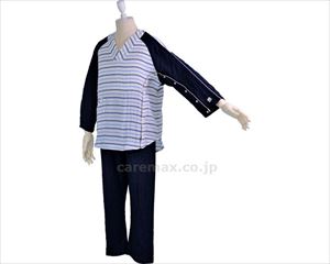 【※WEB販売不可】(U0766)イージーオンオフ療養パジャマ 紳士用 / L-LL BSBボーダー&ネイビー(cm-39406  【※WEB販売不可】(U0766)イージーオンオフ療養パジャマ 紳士用 / L-LL BSBボーダー&ネイビー(cm-39406