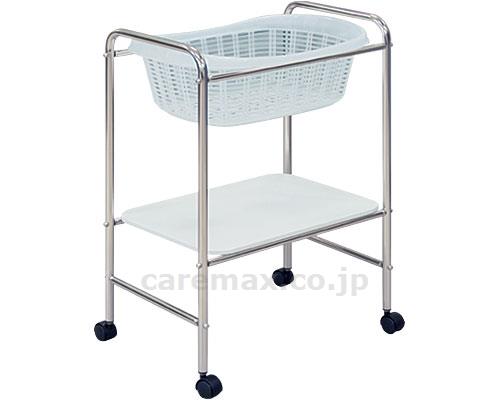 S型レザー棚付脱衣カゴ TB-73-14 / カゴ：ホワイト 棚：抹茶【販売単位:1】(cm-398052)(cm-398052