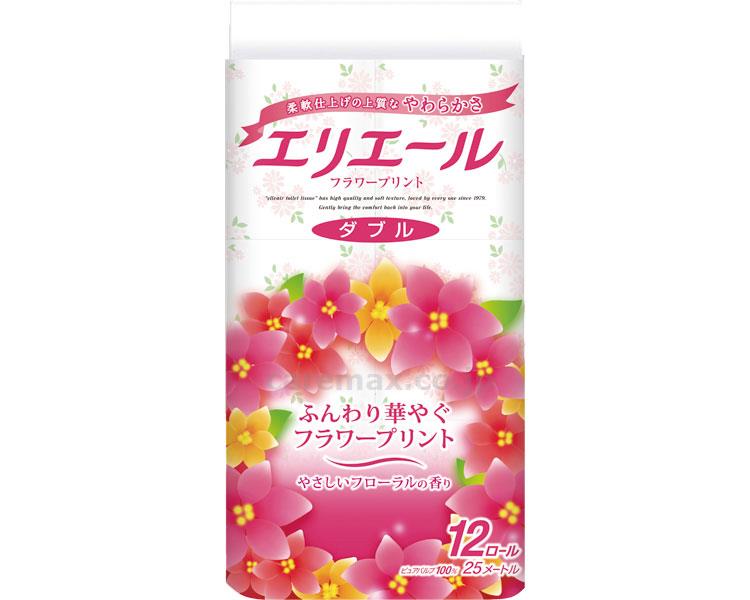 【※法人・施設限定・送料別途】エリエールトイレットティシュー フラワープリント / 723970 12Rダブル(6)(cm-39