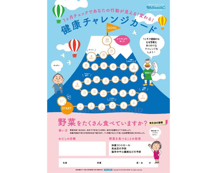 【※法人・施設限定・送料別途】健康チャレンジカード 野菜をたくさん食べていますか？ / RH8119 50枚入(cm-40097