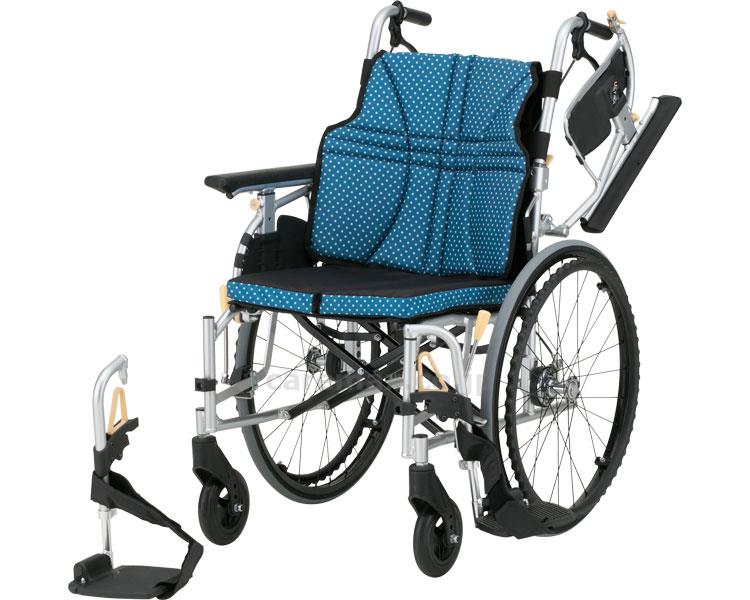 【※法人・施設限定・送料別途】アルミ自走車いす ウルトラ NA-U2W・BG / 座幅45cm インディゴ(cm-403232)
