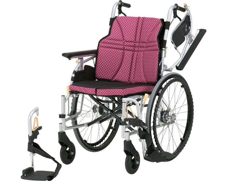 【※法人・施設限定・送料別途】アルミ自走車いす ウルトラ NA-U2W・BG / 座幅45cm ワイン(cm-403233)【販