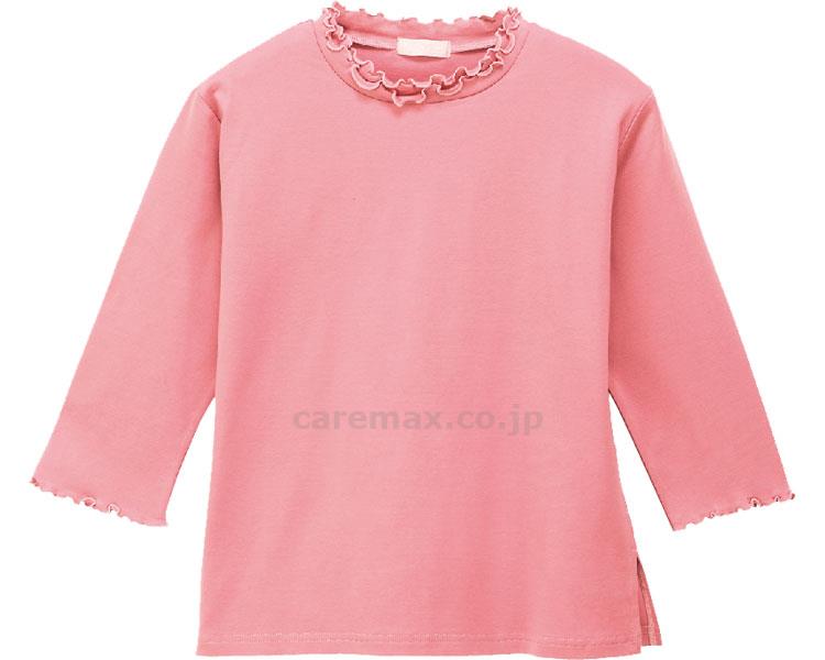 7分袖メローネックTシャツ / 38031-14　S　ピンク(cm-404077)[枚]