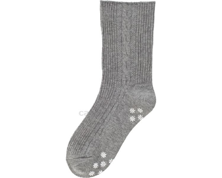 ゴムなしスベリ止め付ソックス / 38324-21 グレー【販売単位:1】(cm-404675)(cm-404675)[1枚]