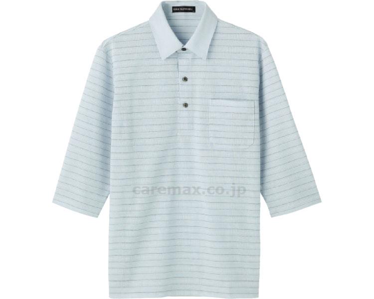 麻混7分袖ニットシャツ / 89759-22 L グリーン(cm-406263)[枚]
